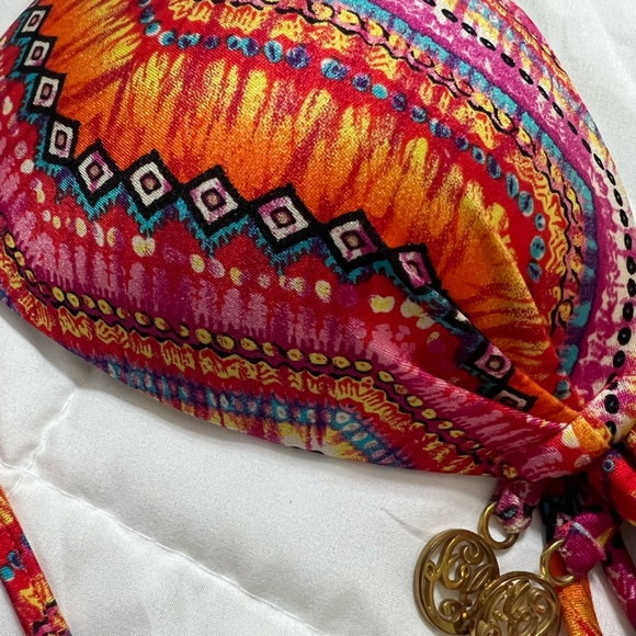 Luli Fama Molded Push Up Bandeau Halter Top Size Medium - Picture 3 of 6